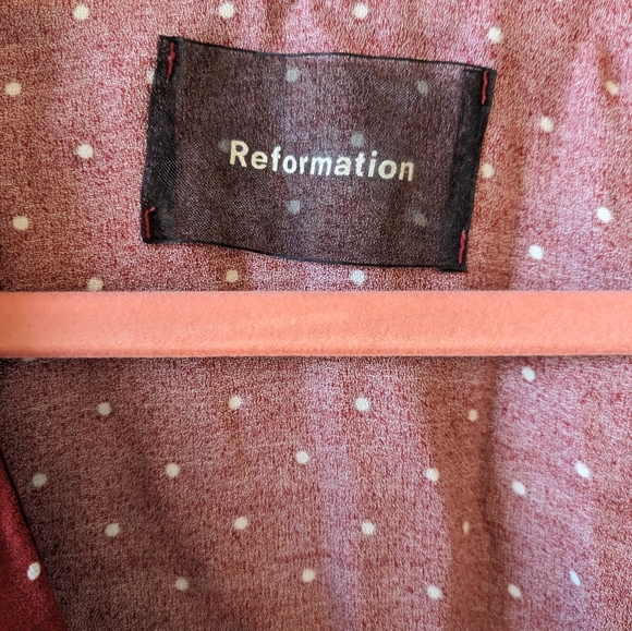 Reformation Red Polka Dot Blouse - Picture 4 of 6
